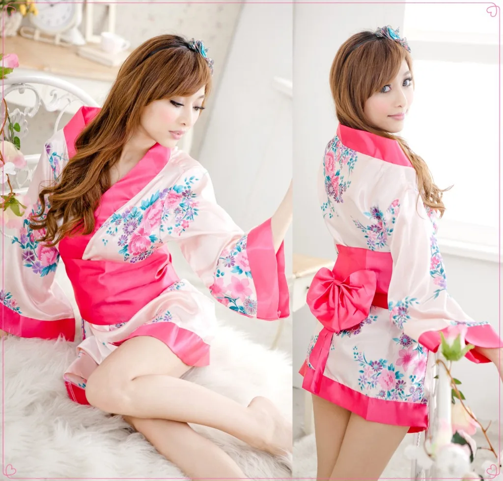 

Sexy Lingerie Kimono Set Flowers Robe Cosplay Role Play Clothes Sexy Costumes Exotic Lingerie Underwear for Women