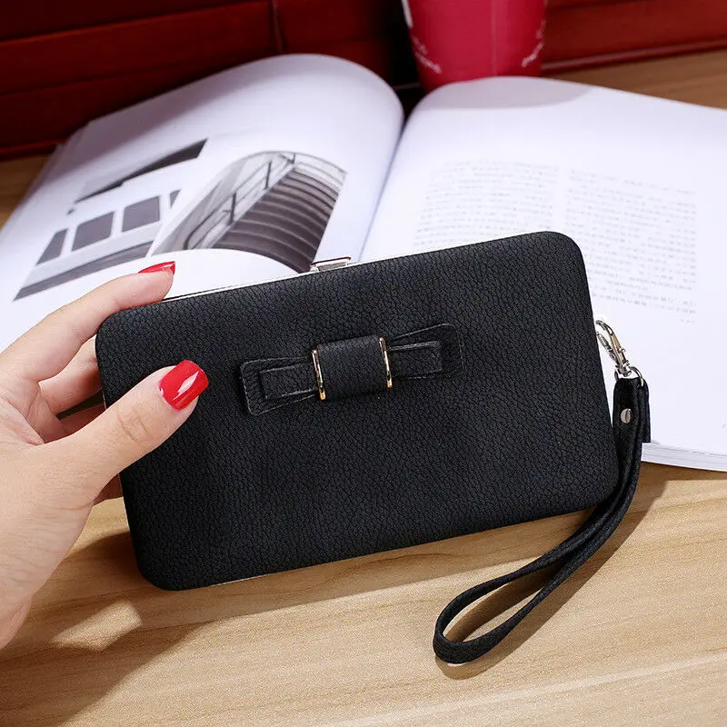 Женский клатч из искусственной кожи для девушек и женщин Длинный кошелек с