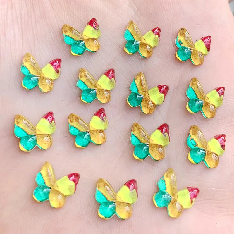 Красочная бабочка с плоской задней стороной аппликация из страз камни и
