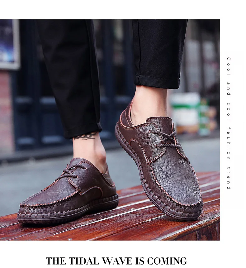 Qasduo бренд ручной работы мужские лоферы из натуральной кожи, ретро-мокасины; мягкие и удобные Туфли без каблуков Повседневное Формальные Мужские туфли для вождения Большие размеры 47