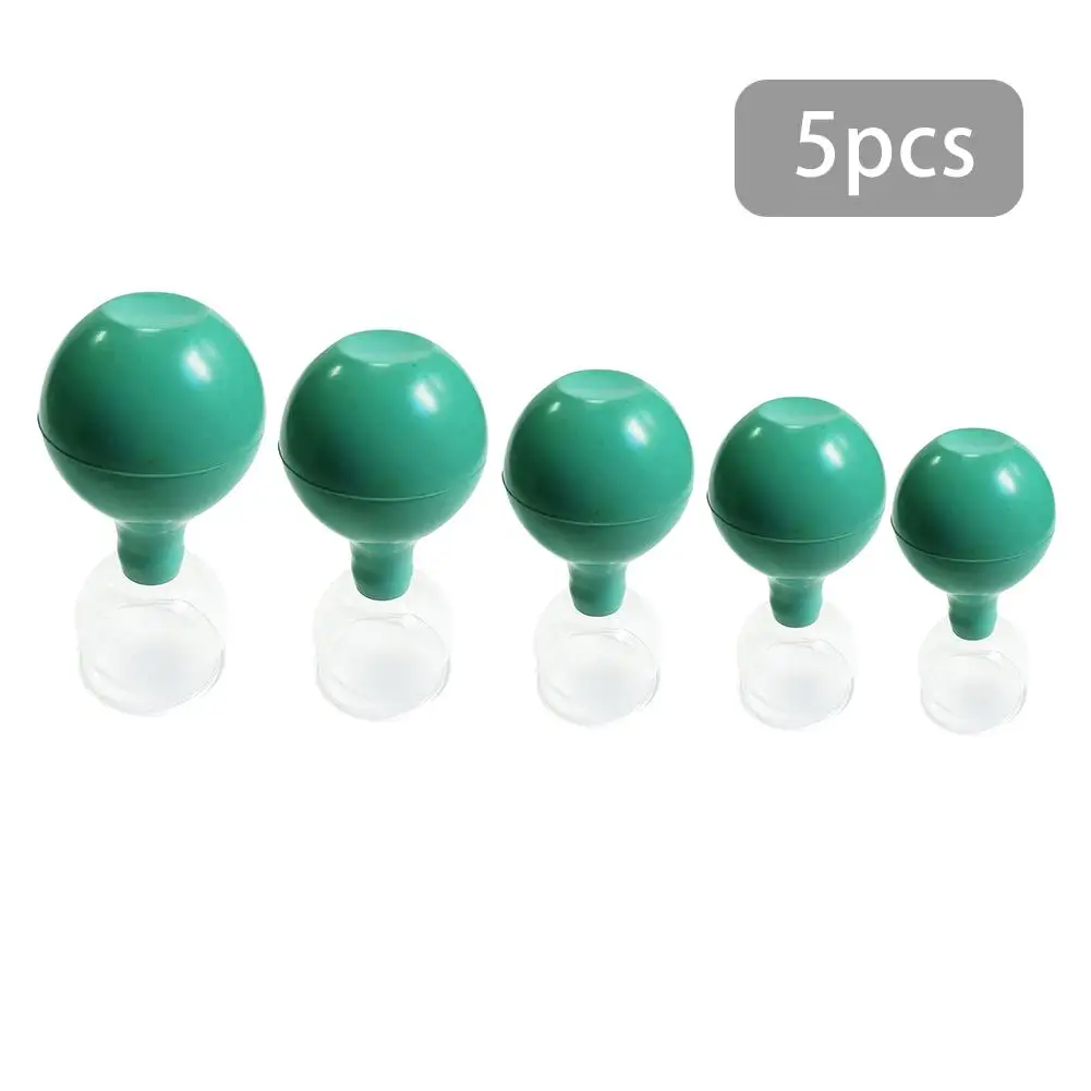 Grass green 5 шт., профессиональные массажные чашки, семейный массажный помощник для тела, Антицеллюлитный Массажный Набор для вакуумной терапии, набор для ухода за здоровьем - Цвет: Grass green