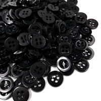 hl 11mm black color 4 holes flatback plastic buttons shirt apparel sewing accessories 100300500pcs