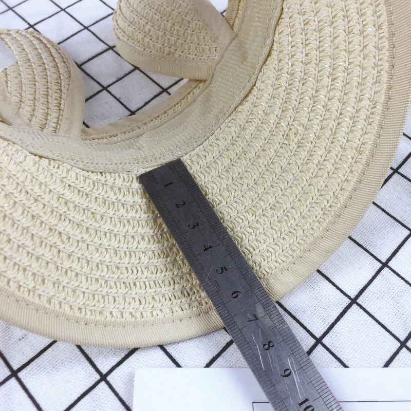 

2017 Summer Empty Top Hats Kids Wide Brim Straw Beach Sunbonnet Visor Straw Hat Sunscreen Folding Sun Hats Caps