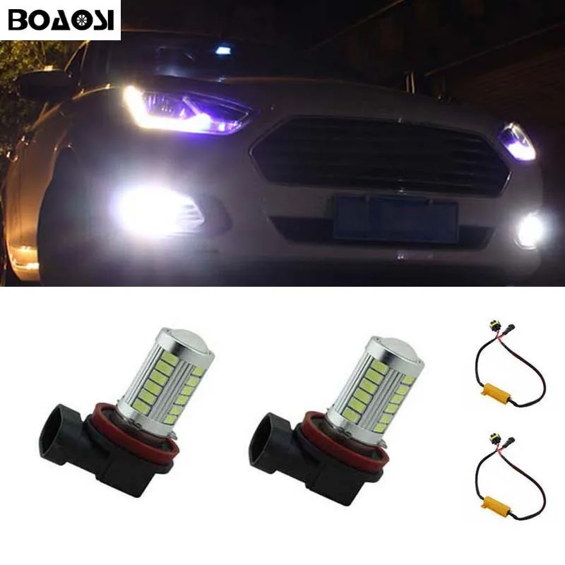 BOAOSI 2 шт. H8 H11 Светодиодный ные лампы для противотуманных фар без ошибок Audi Benz BMW E71