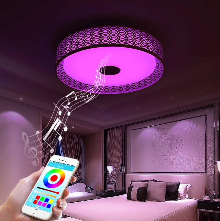 RGB современный светодиодный потолочный светильник с Bluetooth APP управление Цвет