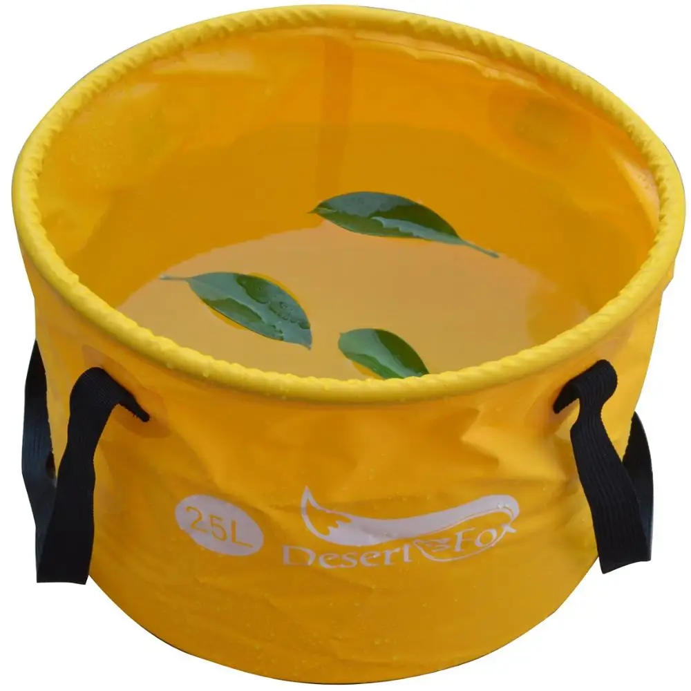 25L-Yellow Пустыня и лиса открытый складной ведро, портативный легкий складной контейнер для воды, 16L/25L Открытый Кемпинг, пикник, Рыбалка Инструменты - Цвет: 25L-Yellow