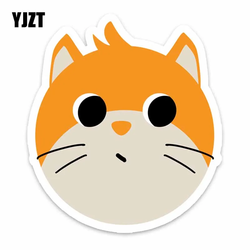 YJZT 14 см * 16 интересная виниловая наклейка с изображением головы кошки для