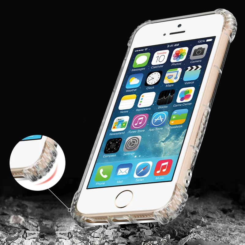CAPSSICUM 5S прочный армированный чехол для телефона прозрачный мягкий iPhone 5 SE с