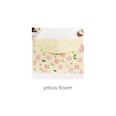 yellow flower Kawaii милый кролик сумка-файл для документов сумка водонепроницаемый файл Презентация папка Органайзер школьные офисные канцелярские принадлежности sl1217 - Цвет: yellow flower