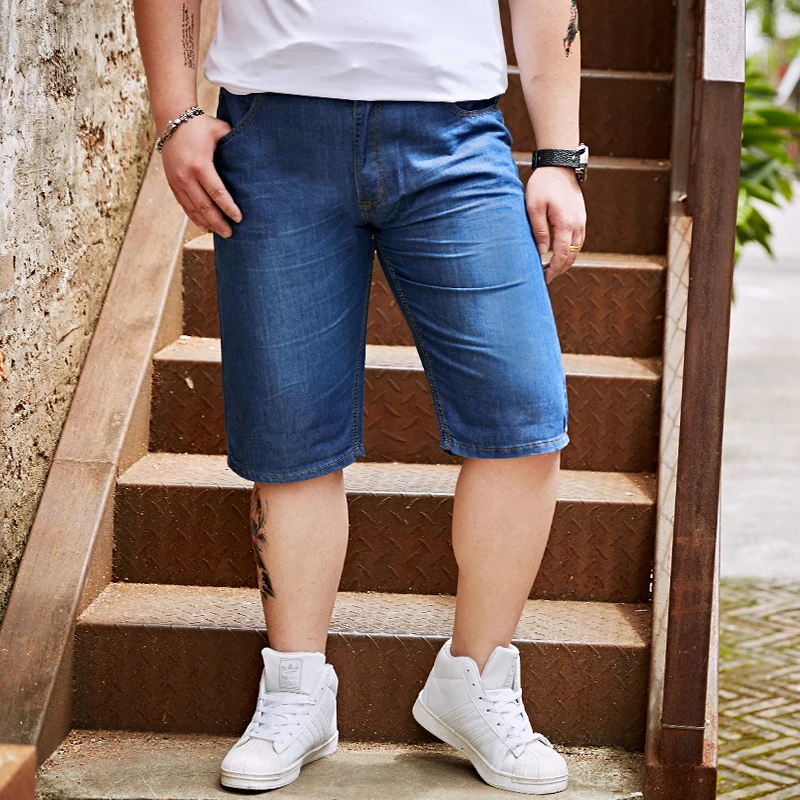 Мужские прямые джинсовые шорты повседневные хлопковые бермуды в классическом