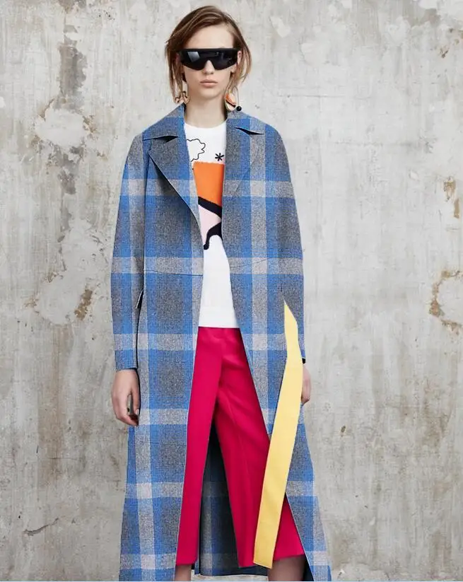 wholesale Gray blue retro elegant Plaid wool fabric coat print satin floral Process tweed fabrics fleece tecido velvet C184 | Дом и сад