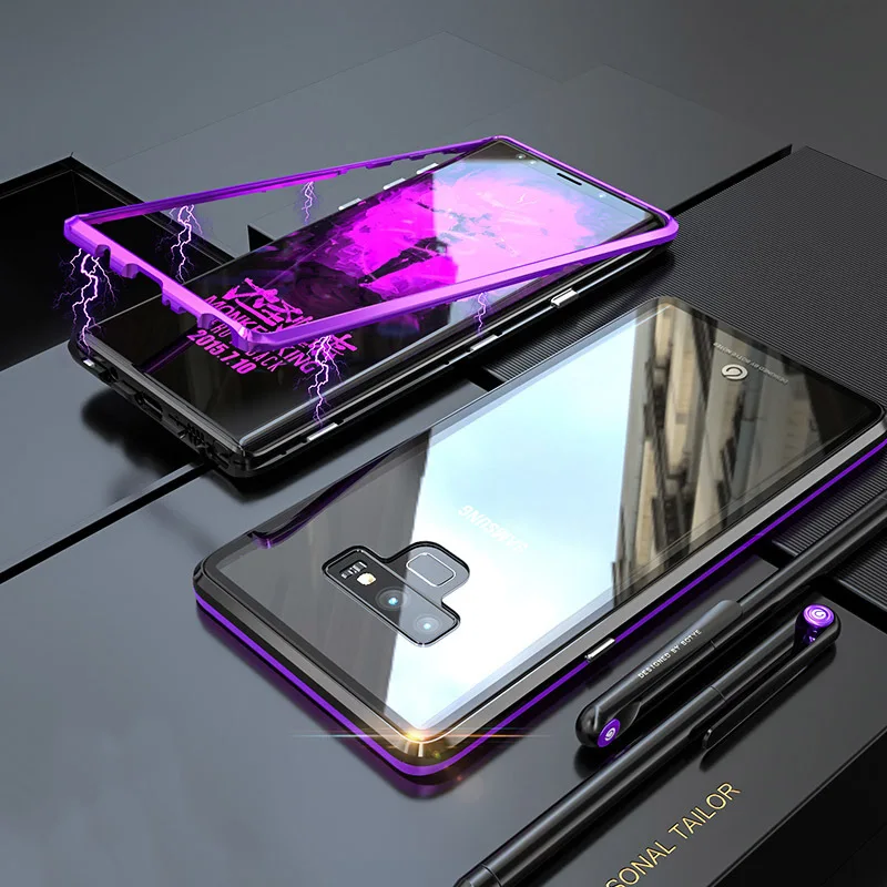 Aojun ультра Магнитный адсорбционный чехол для телефона samsung Galaxy Note 9 металлический