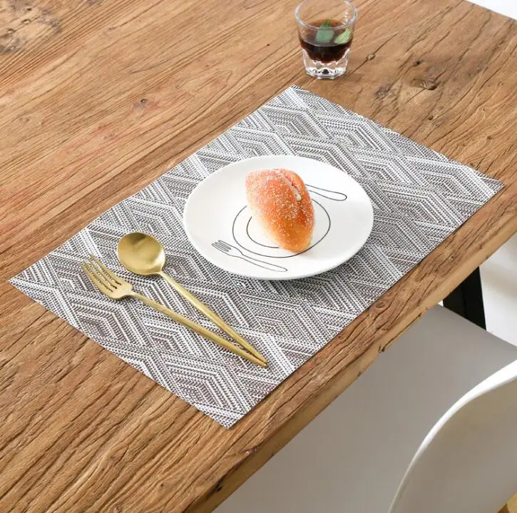 Coffee Коврик из ПВХ с геометрическим рисунком нескользящими накладками коврик для обеденного стола кружка под кофе, тарелки чашки Coaster украшение кухонного стола аксессуары - Цвет: Coffee