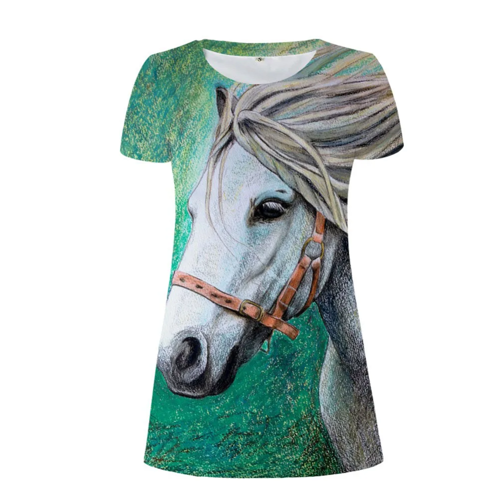 

NoisyDesigns Newest Women Summer Dress Crazy Horse Prints Woman Casual Dresses For Lady Sexy Girl Fashion Dresses Vestidos Mujer