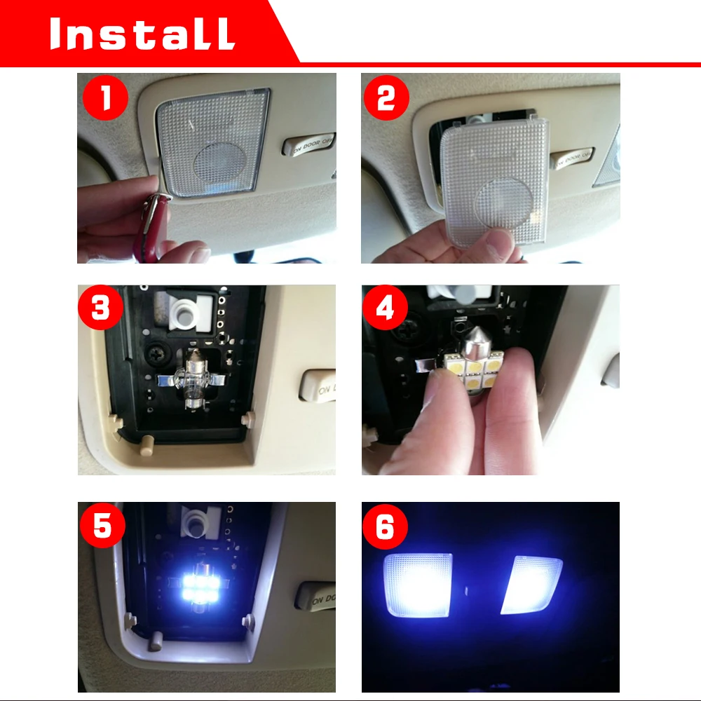 2 шт. Автомобильные светодиодные гирлянды 5050 6SMD RGB C5W 36 мм с дистанционным