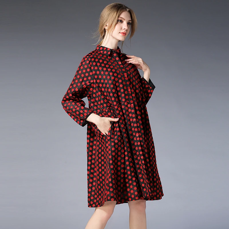 

Женская обувь с вышивкой красный рубашка Блузки 2020 новая весенняя летняя повседневная одежда из хлопка; Свободные размера плюс Рабочая Руб...