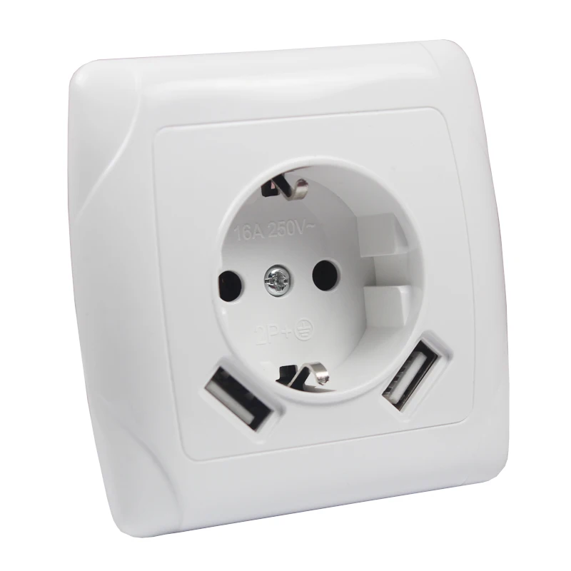 Розетка USB зарядное устройство двойной USB Порты и разъёмы 5V 2A Usb pared приз electrique приз usb murale steckdose F01