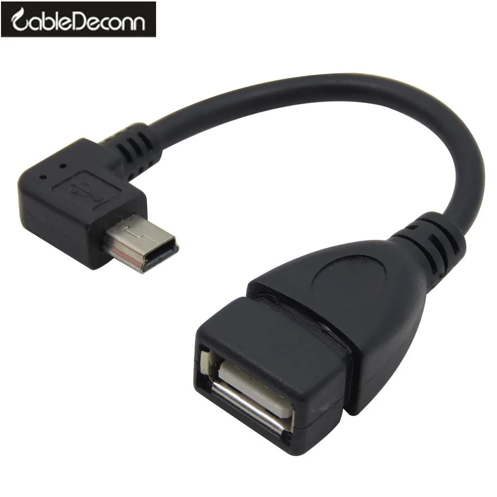 1 шт. правый 90 градусов Угловой USB Mini 5Pin к A/F OTG Хост-кабель