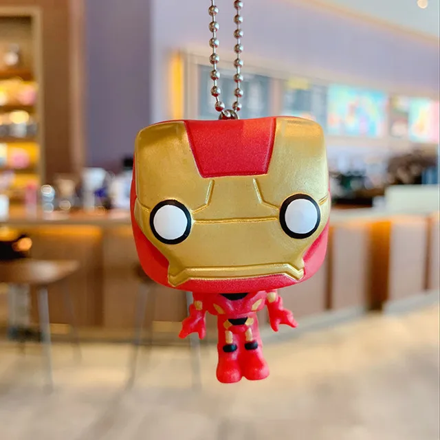 Iron man Модная креативная детская игрушка брелок Marvel Мстители Америка Капитан Железный человек паук Бэтмен Большой брелок с головой женская сумка подвеска - Цвет: Iron man