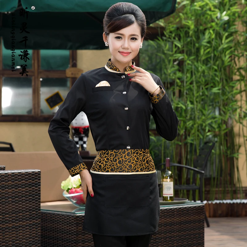 Униформа для отеля униформа кафе ресторана осени и зимы с длинными рукавами J310 |