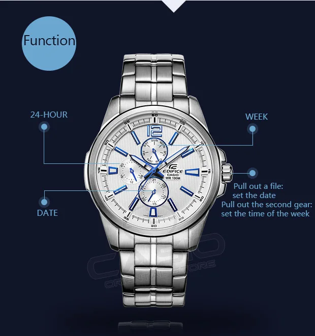 Casio Часы edifice бизнес часы мужские роскошные Брендовые Часы кварцевые наручные часы Relogio Masculino Авто Дата часы EF-343