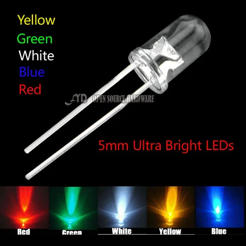 100 шт. новый 5 мм круглый супер яркий желтый светильник диод|led light diode|light diode5mm round |