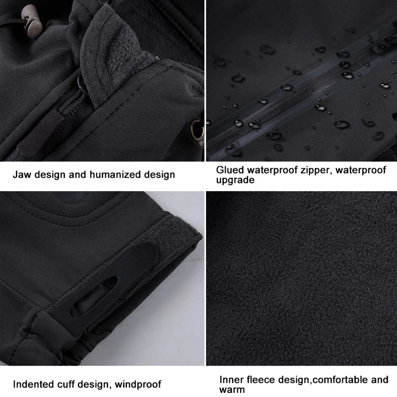 FREE SOLDIER outdoor camping men's soft shell jacket instant waterproof windproof coat thermal outwear clothing large US size