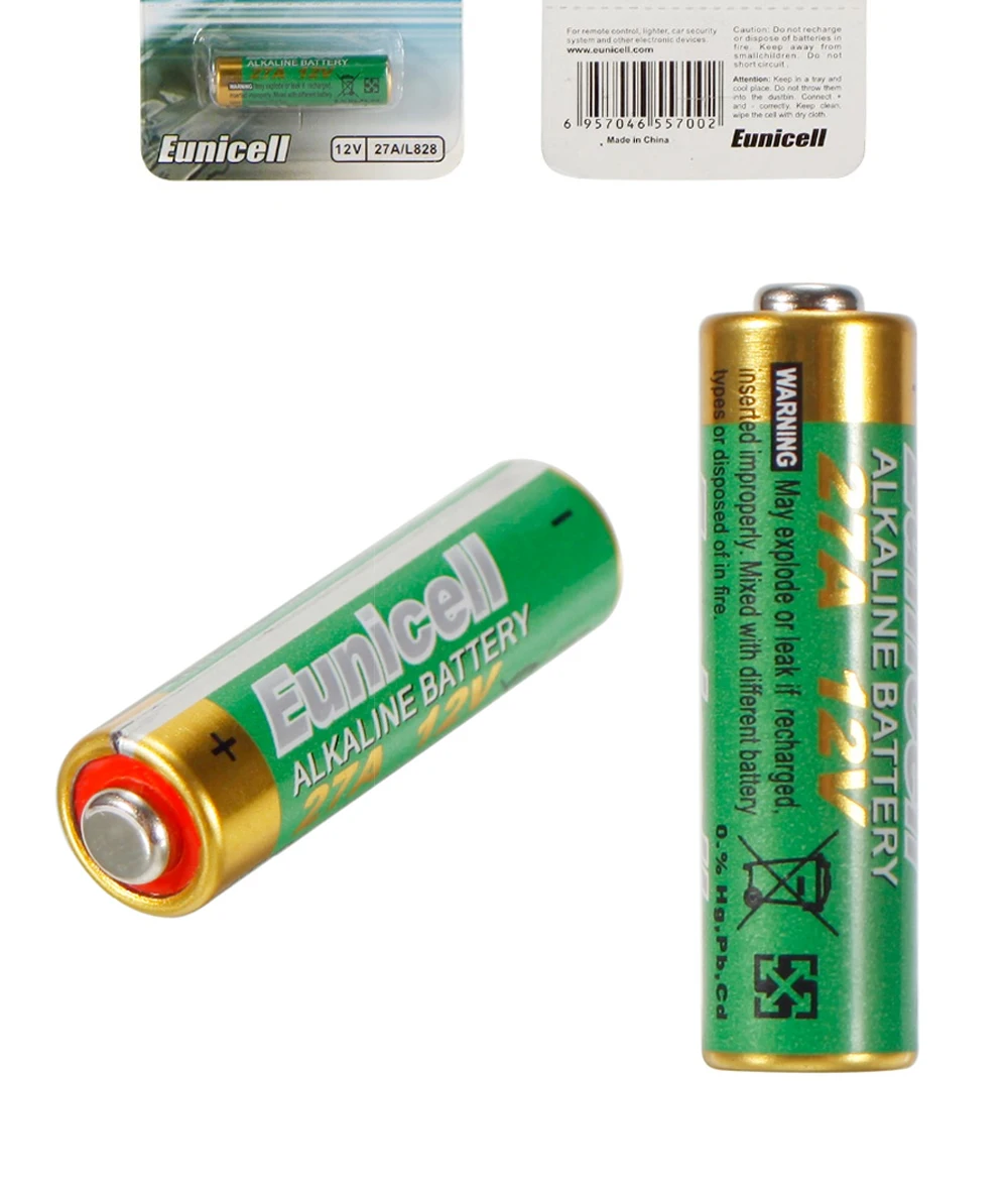 20 штук = 4 карты 12V 27A сухой щелочной Батарея 27AE 27MN A2 L828 V27GA EL812 A27 MN27 G27A Eunicell 50 мАч высокой Напряжение батареи