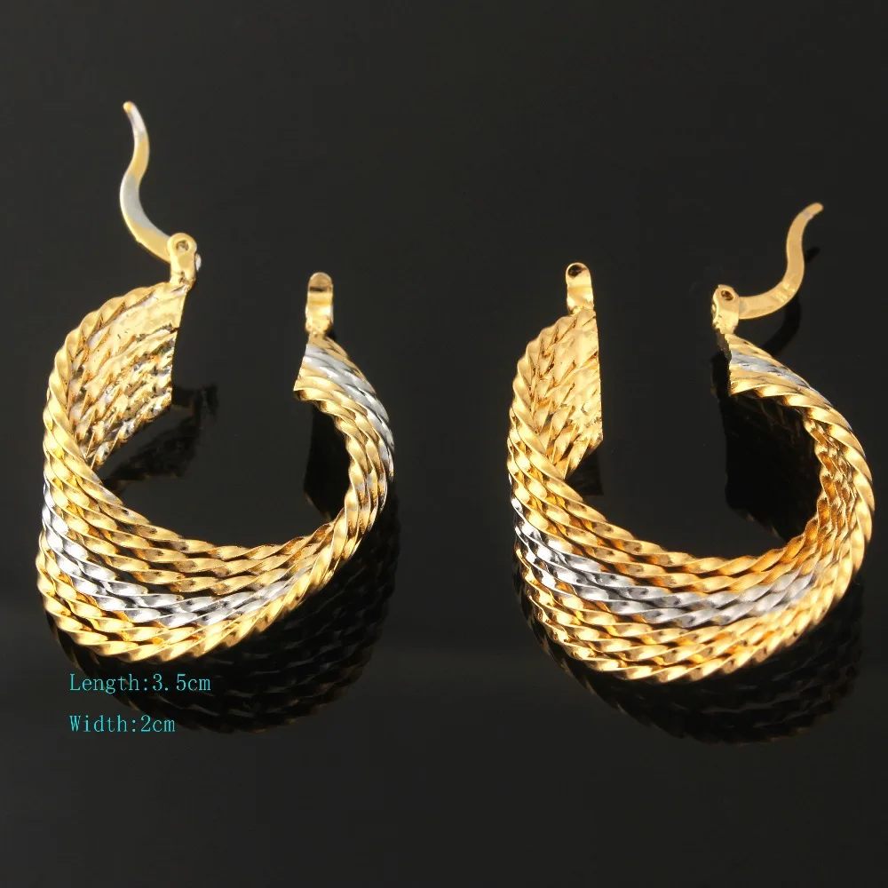 Горячая Распродажа модных женщин. Серьги кольца в полоску с золотым/серебряным