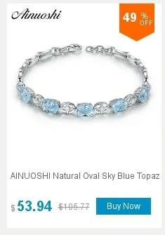 AINUOSHI 3 карат Gem крюк серьги чисто Серебро 925 природный Голубой топаз крюк серьги контакт настройки Груша Cut Gem аксессуар подарки
