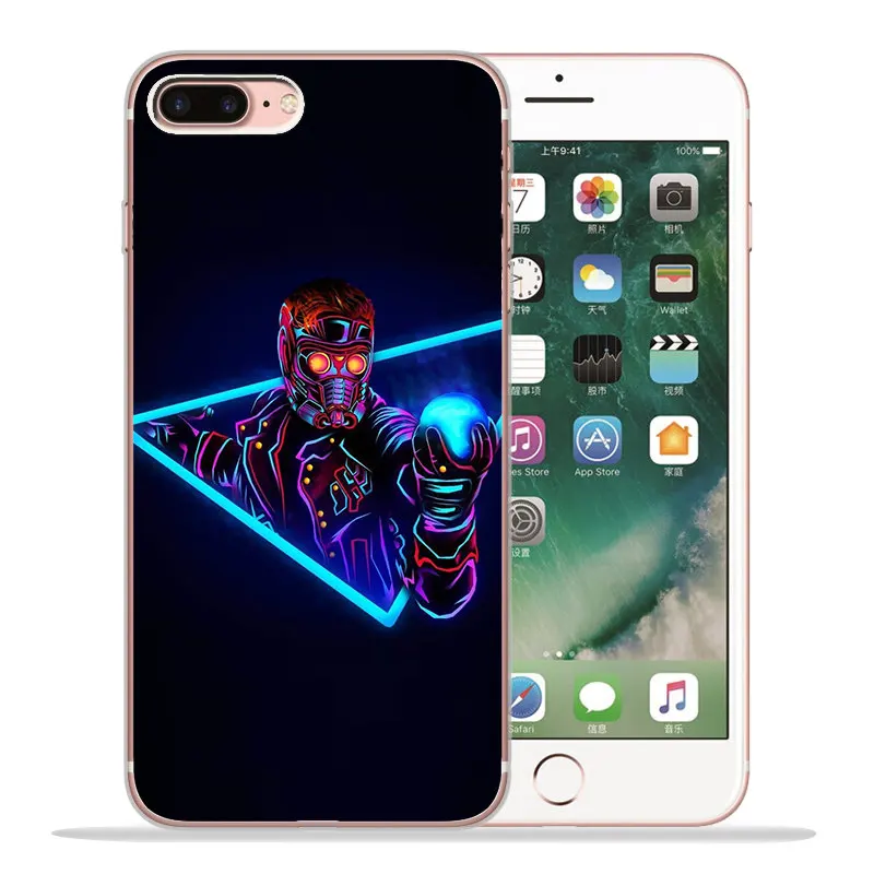 Роскошный чехол Marvel для iPhone X, XR, XS, Max, 5, 5S, SE, 6, 6 S, 7, 8 Plus, силиконовый чехол, чехол, Capinha Etui, Железный человек, Тор, ракета - Цвет: 1048