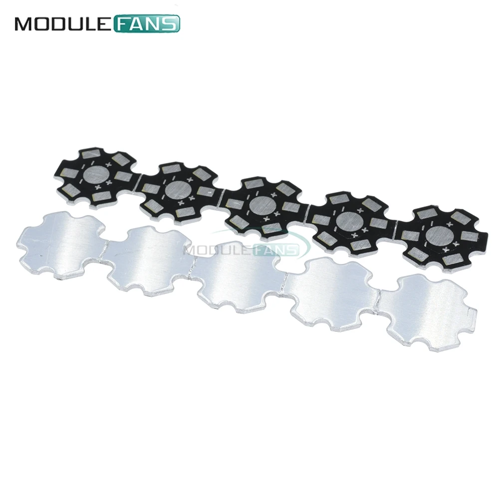 10PCS 20MM 1W 3W 5W High Power LED Universal Aluminum Plate Heat Sink Black 1.5mm Diy Electronic kit For Arduino | Электронные