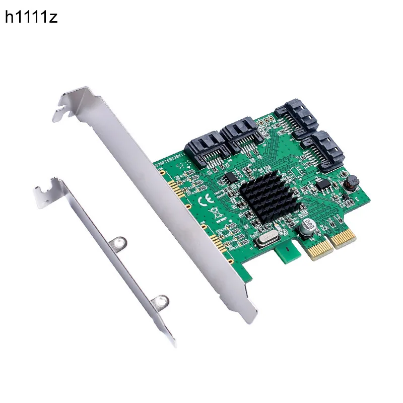 Плата расширения H1111Z PCI-E SATA Card PCIE 3 III 4-портовая PCI-e версия 2 слот x2 контроллер с