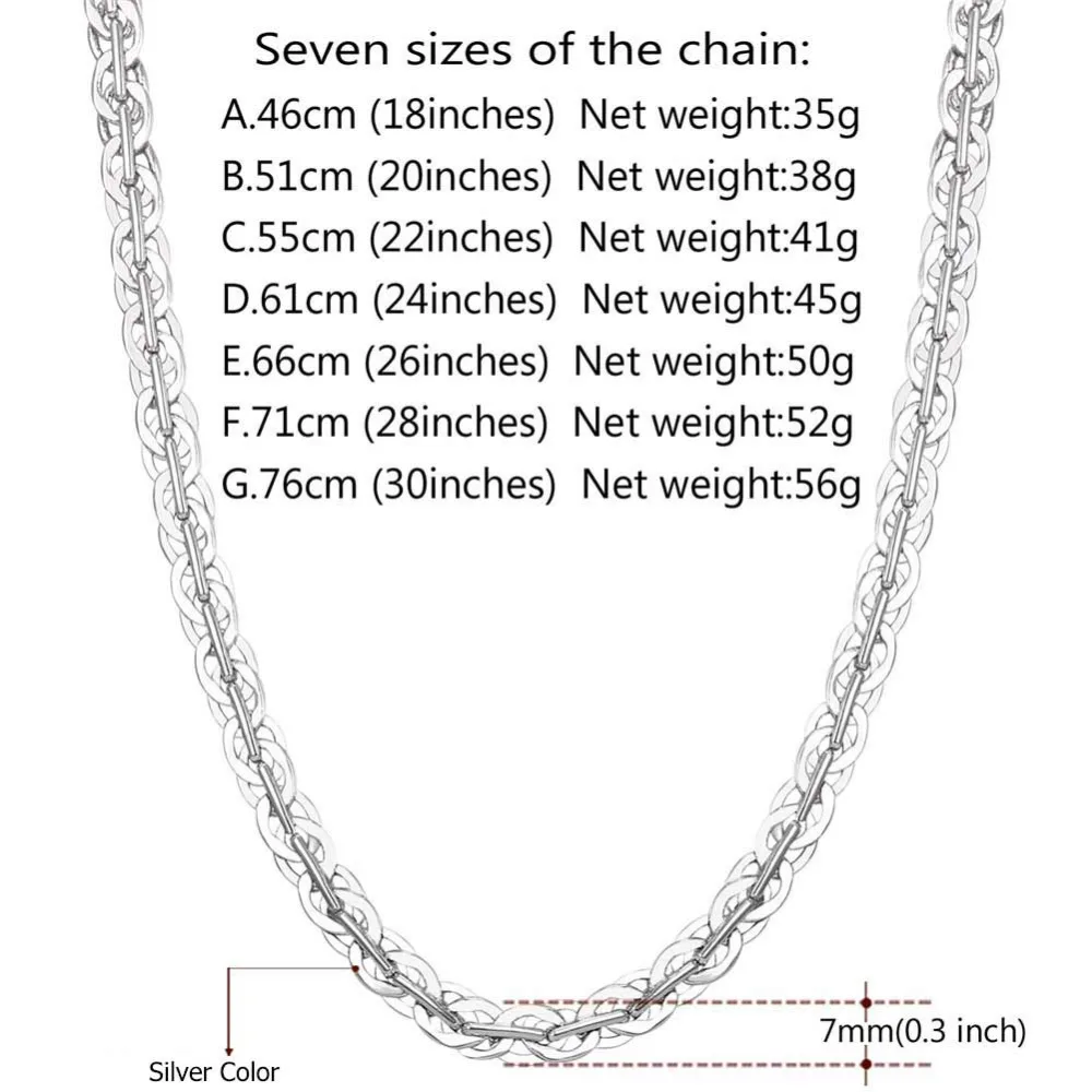 U7 Цепочки На Шею Чокеры Ожерелье 6 мм Хиппи Цепи Колье Для Женщин/Мужчин Мода