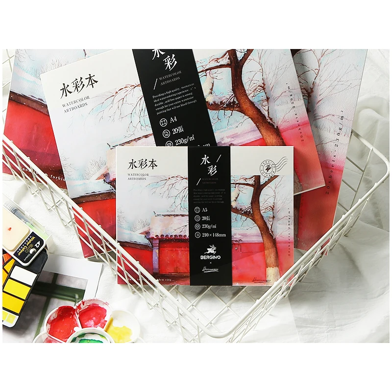 Bgln Forbidden City snow series A3A4 Акварельная ручная роспись свободные листочки тонкие линии