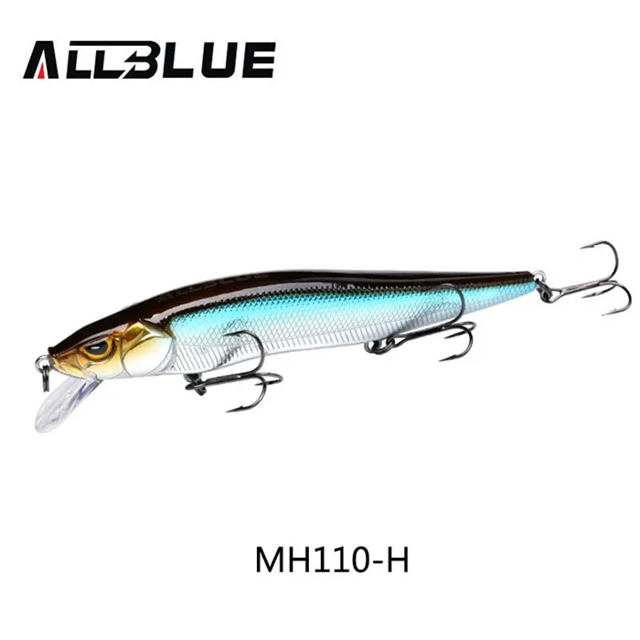 ALLBLUE MIHAWK 110SF Джеркбейт рыболовные приманки 110 мм 14,1 г медленно плавающий воблер гольян бас приманка для щуки рыболовные снасти Крючки mustad - Цвет: Color H