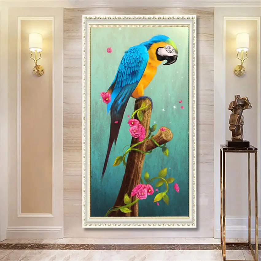 Алмазная живопись сделай сам 5D для гостиной попугая спальни вышивка крестиком