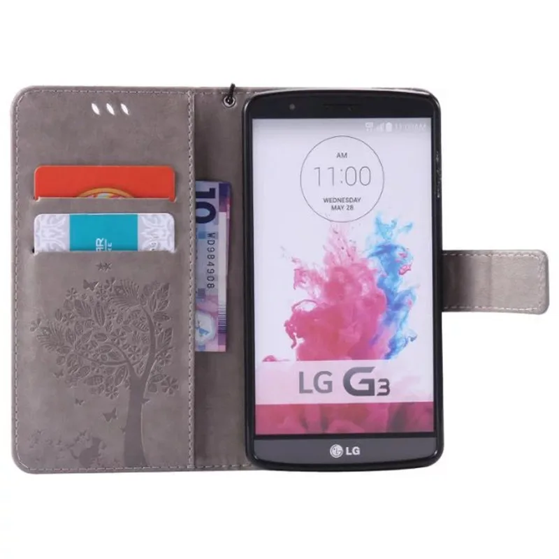 Чехол для LG G3 Роскошный чехол бумажник из искусственной кожи D855 D850 D851 откидной с