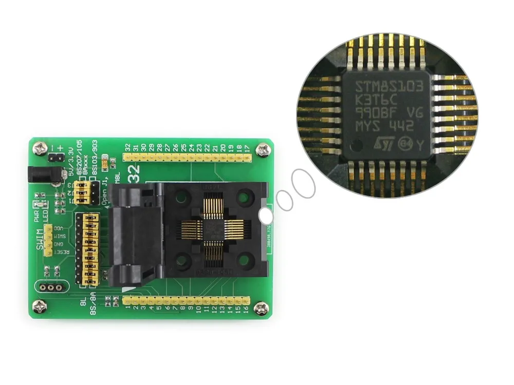 Параметры QFP32 TQFP32 FQFP32 PQFP32 STM8 Yamaichi IC тестовая розетка адаптер для программирования