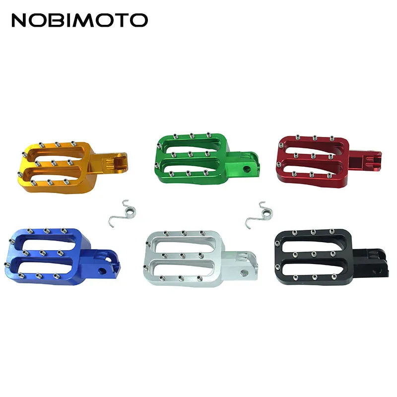 

6 Colors Motocross Foot Pedals Pegs Motorcycle Accessories Foot Rests Pegs Fit For CRF50/150 KLX110 TTR110 Pit Dirt Bike CNC-136