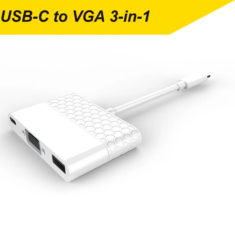 Thunderbolt 3 Тип C USB 3,1 4K HDMI VGA адаптер 3-в-1 кабель для Apple macbook и pro(thunderbolt-зарядное устройство с 3 usb-портами