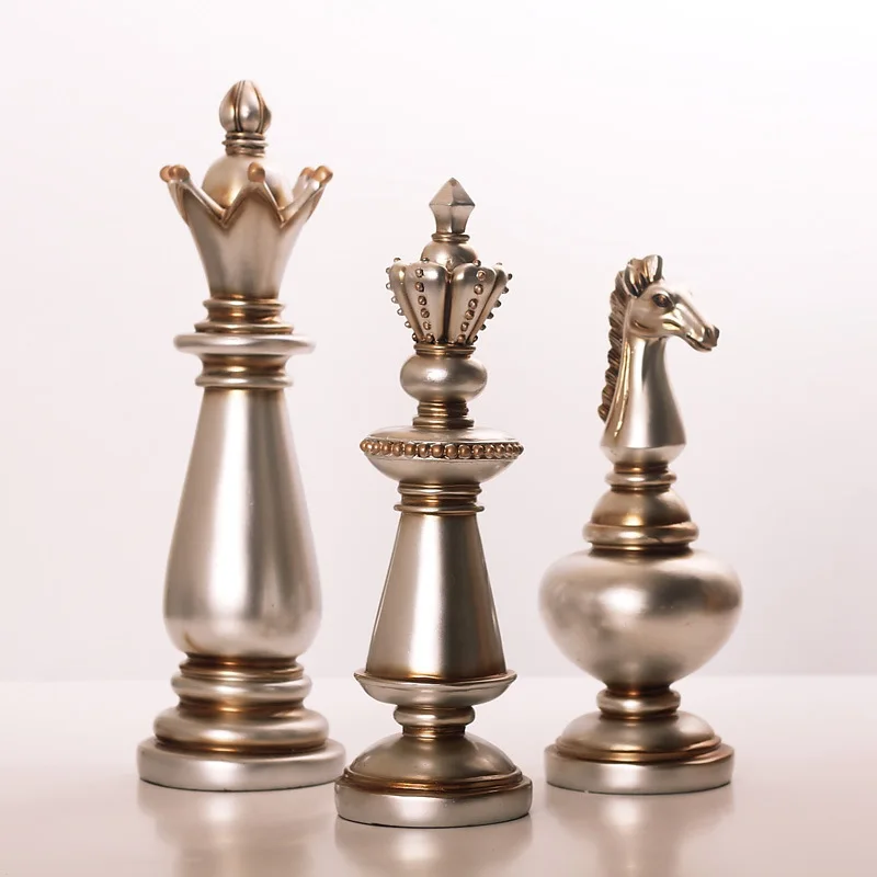 Европейский стиль античные шахматы pieces высококлассные поделки из резины декор