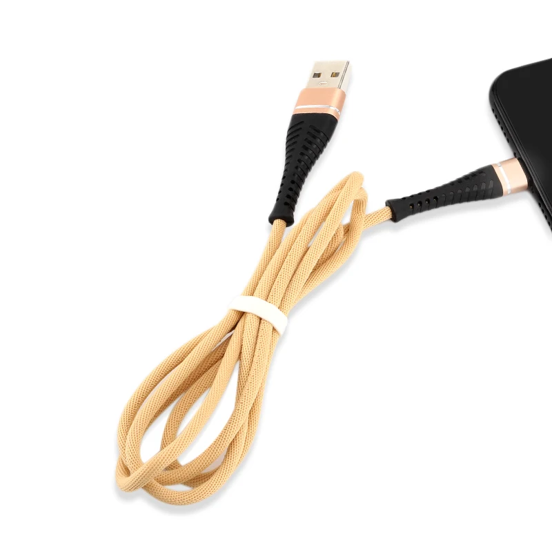 100 см нейлоновый Плетеный Ios 8Pin Быстрый зарядный usb-кабель для IPhone X XR XS Max 8 7 6S 5 5S SE 5C IPad Air Data Sync charger Kabel - Цвет: Золотой