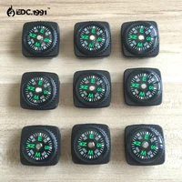 10pcslot belt buckle mini compass for paracord bracelet outdoor camping hiking travel emergency survival navigation tool