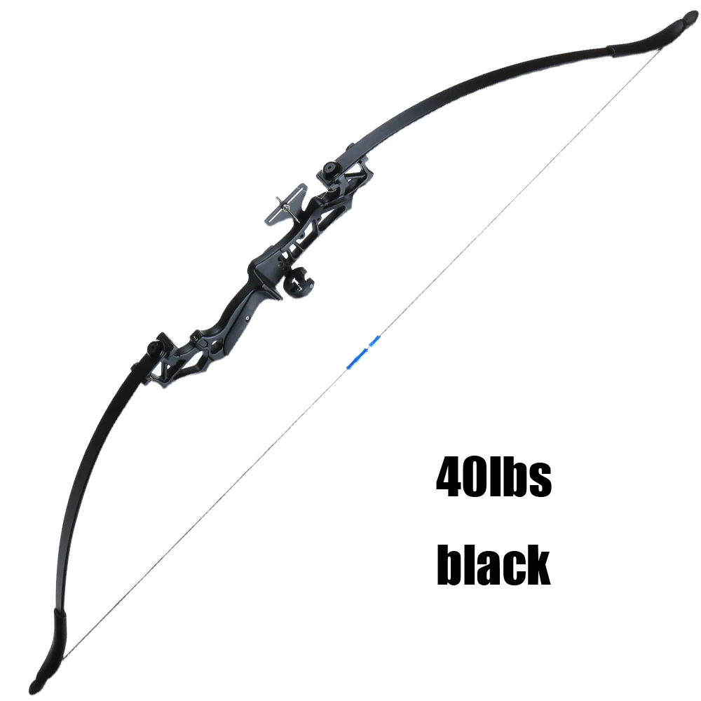 40lbs black Toparchery Takedown изогнутый лук правая рука со стрелой и направляющей точкой для охоты стрельбы 30-40 фунтов для начинающих - Цвет: 40lbs black