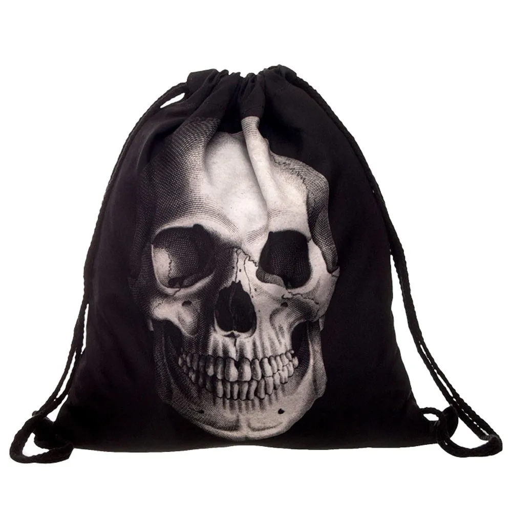 #50 Новинка Мода Досуг унисекс нетканые сумки Drawstring сумка 3D цифровой принт букет