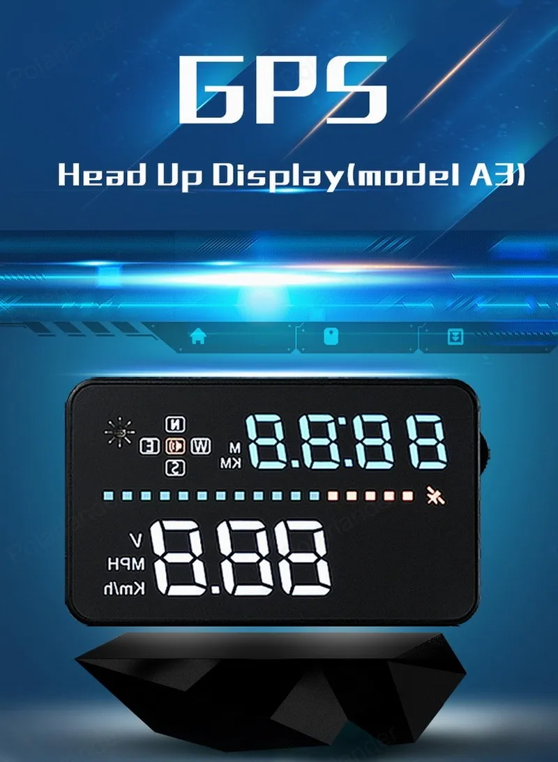 Interface Satellites Time 3.5 inch screen hot sale Speeding Warning Head Up Display Brand new GPS Hud With OBD A3 | Автомобили и