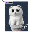 Алмазная живопись с котом и чашкой Ever Instant, Декор для дома 5D, картина сделай сам, мозаика, вышивка крестиком, алмазная вышивка, полная выкладка, S2F932