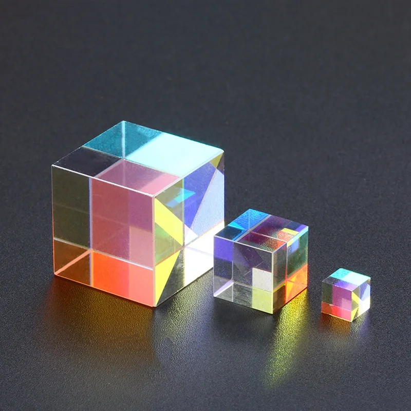 

Optical Glass Cube Defective Cross Dichroic Prism Mirror Combiner Splitter Decor 10x10mm 18x18mm 5x5mm Transparent Module Toy