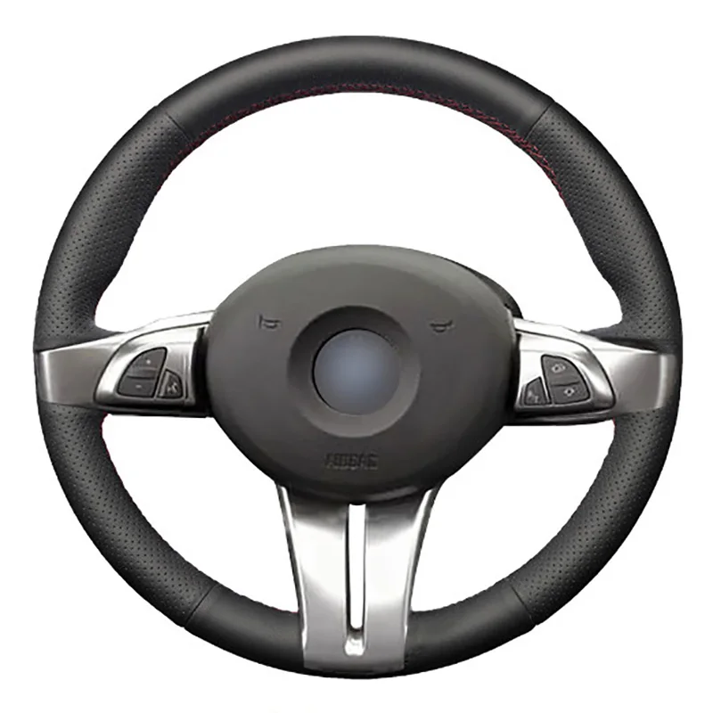 

Top Leather Steering Wheel Hand-stitch on Wrap Cover For BMW Z4 E85 2003-2006